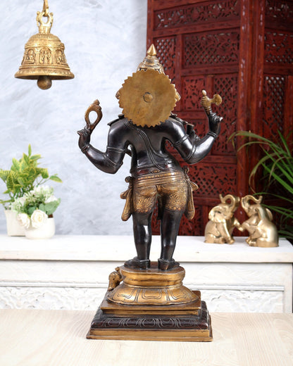Brass Lord Ganesha Statue standing - 20 Inch black - Budhshiv.com