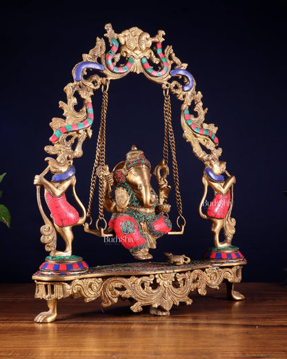 Brass Lord Ganesha Swing - 18 Inch - Budhshiv.com