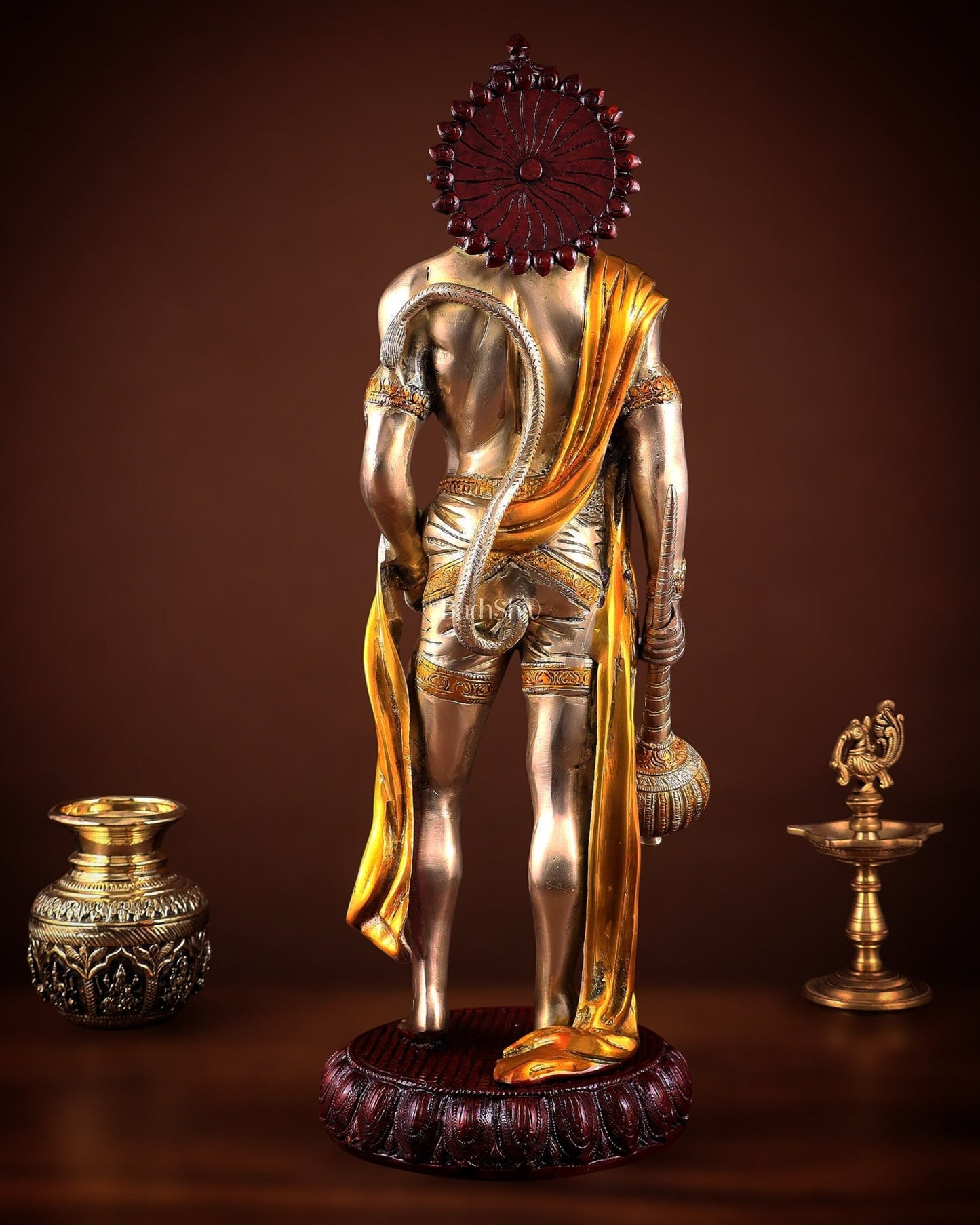 Brass Lord Hanuman muscular Statue - 24" Height three tone - Budhshiv.com