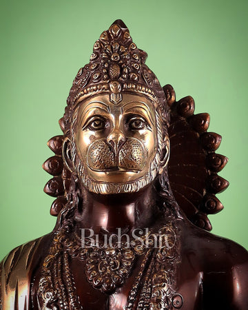 Brass Lord Hanuman Statue Standing 24" Height dual tone - Budhshiv.com