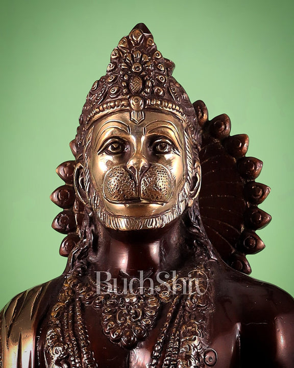 Brass Lord Hanuman Statue Standing 24" Height dual tone - Budhshiv.com