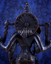 Brass Lord Murugan Standing with Peacock Idol – Vintage Bronze Tone, 8" - Budhshiv.com