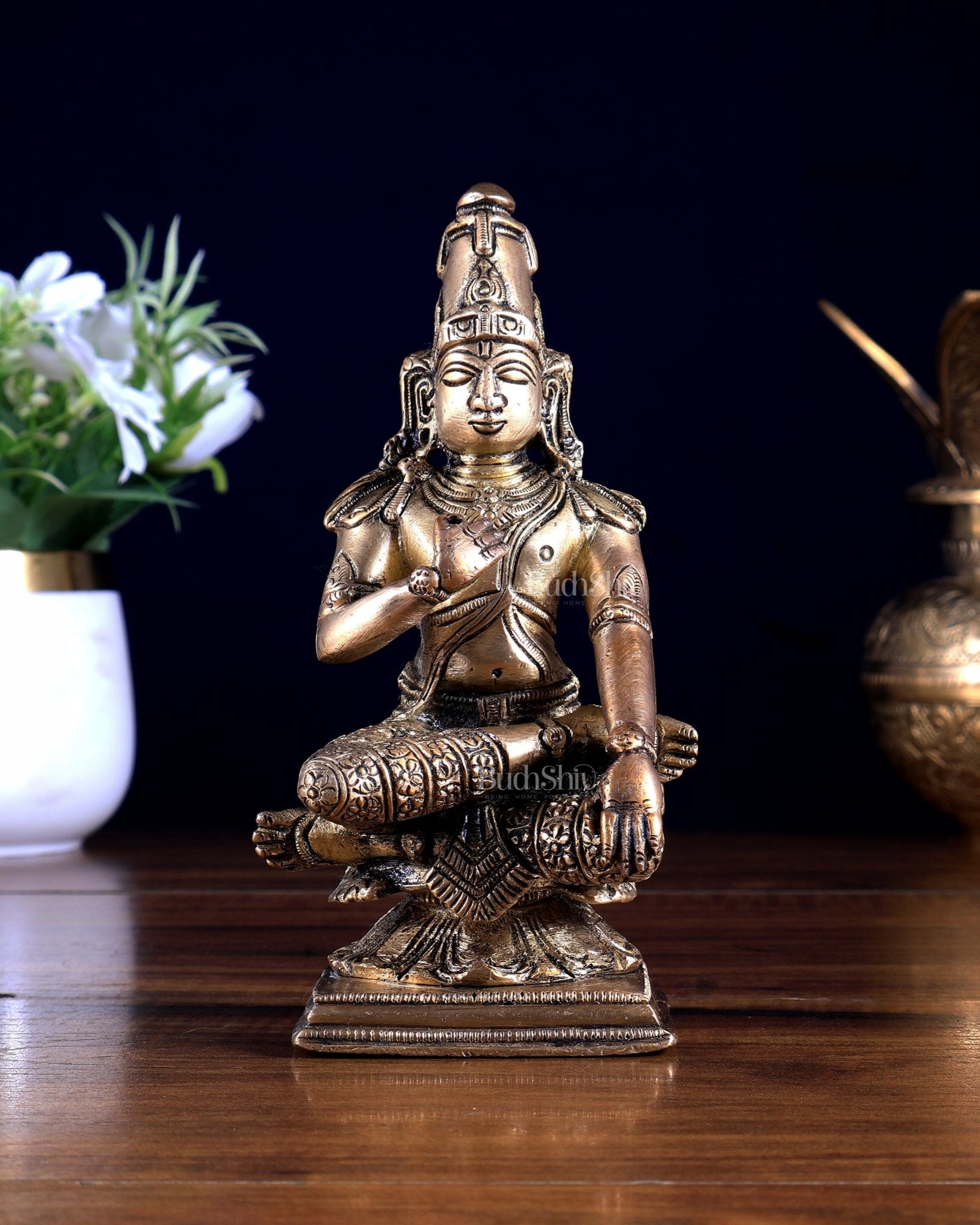 Brass Lord Rama in Meditation – Rare Collectible Statue – Budhshiv.com