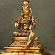 Brass Lord Shiva and Goddess Parvati Sitting Idols - 6.5 inch - Budhshiv.com