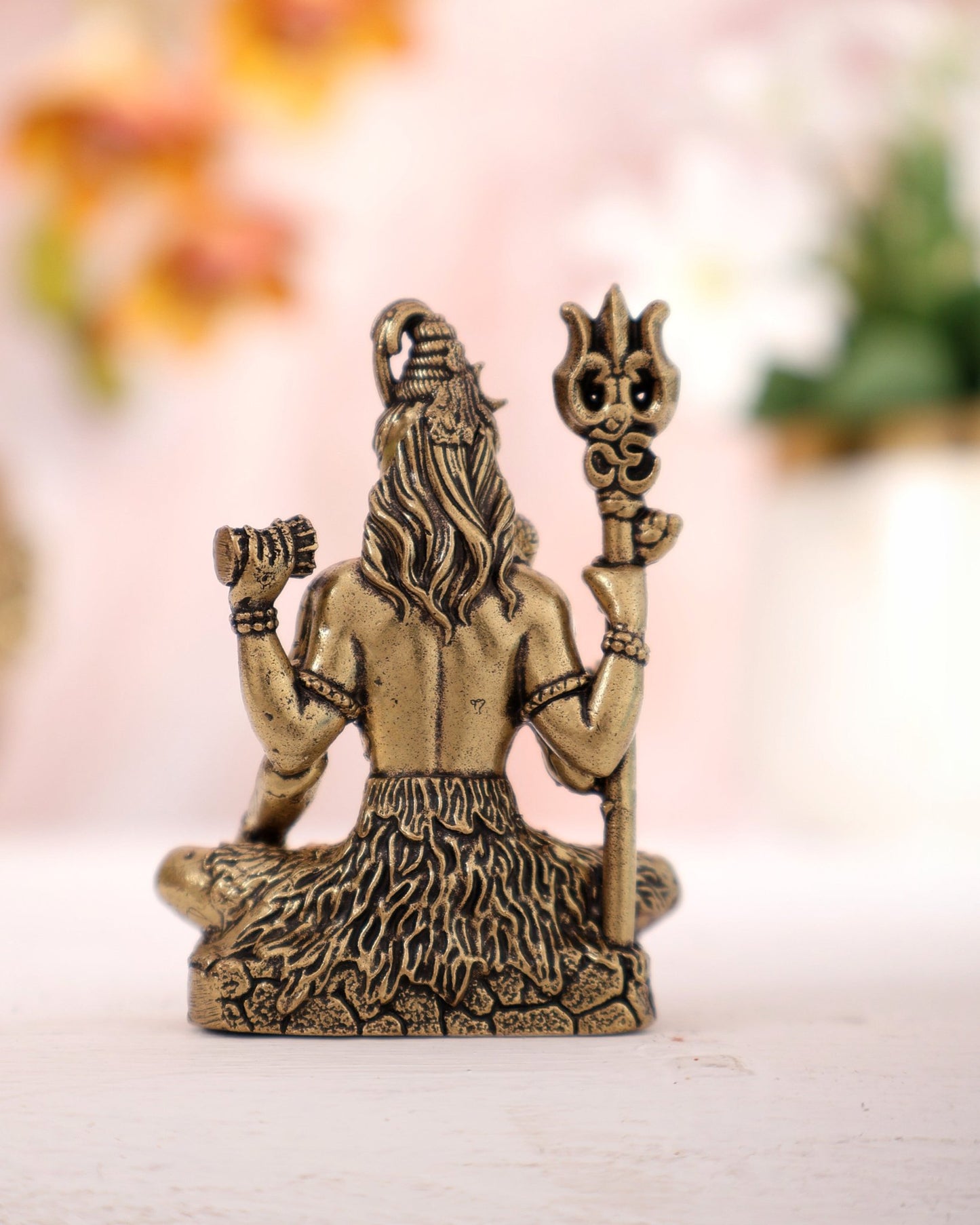 Brass Lord Shiva blessing idol 2" miniature - Budhshiv.com