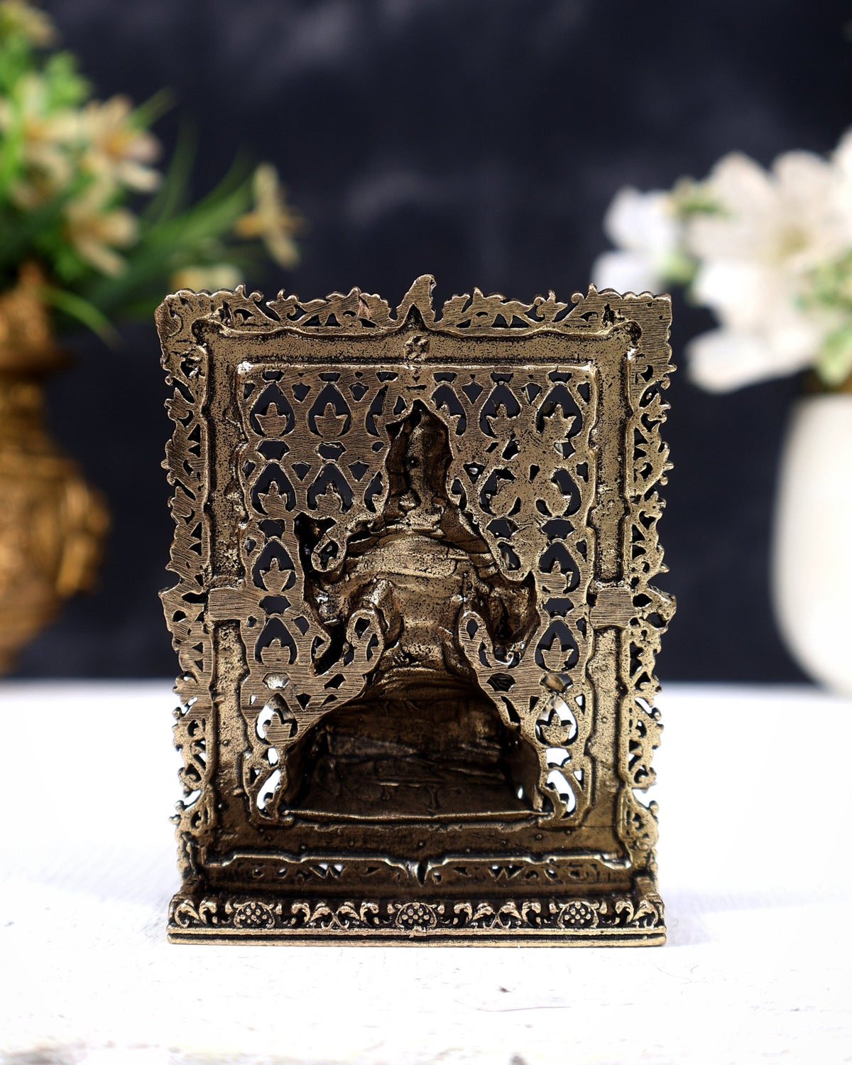 Brass Lord Shiva Car Dashboard Idol | Mini Mahadev Statue for Car, Home & Office - Budhshiv.com