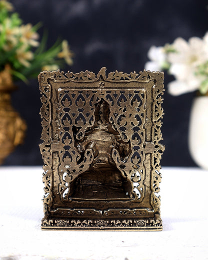 Brass Lord Shiva Car Dashboard Idol | Mini Mahadev Statue for Car, Home & Office - Budhshiv.com