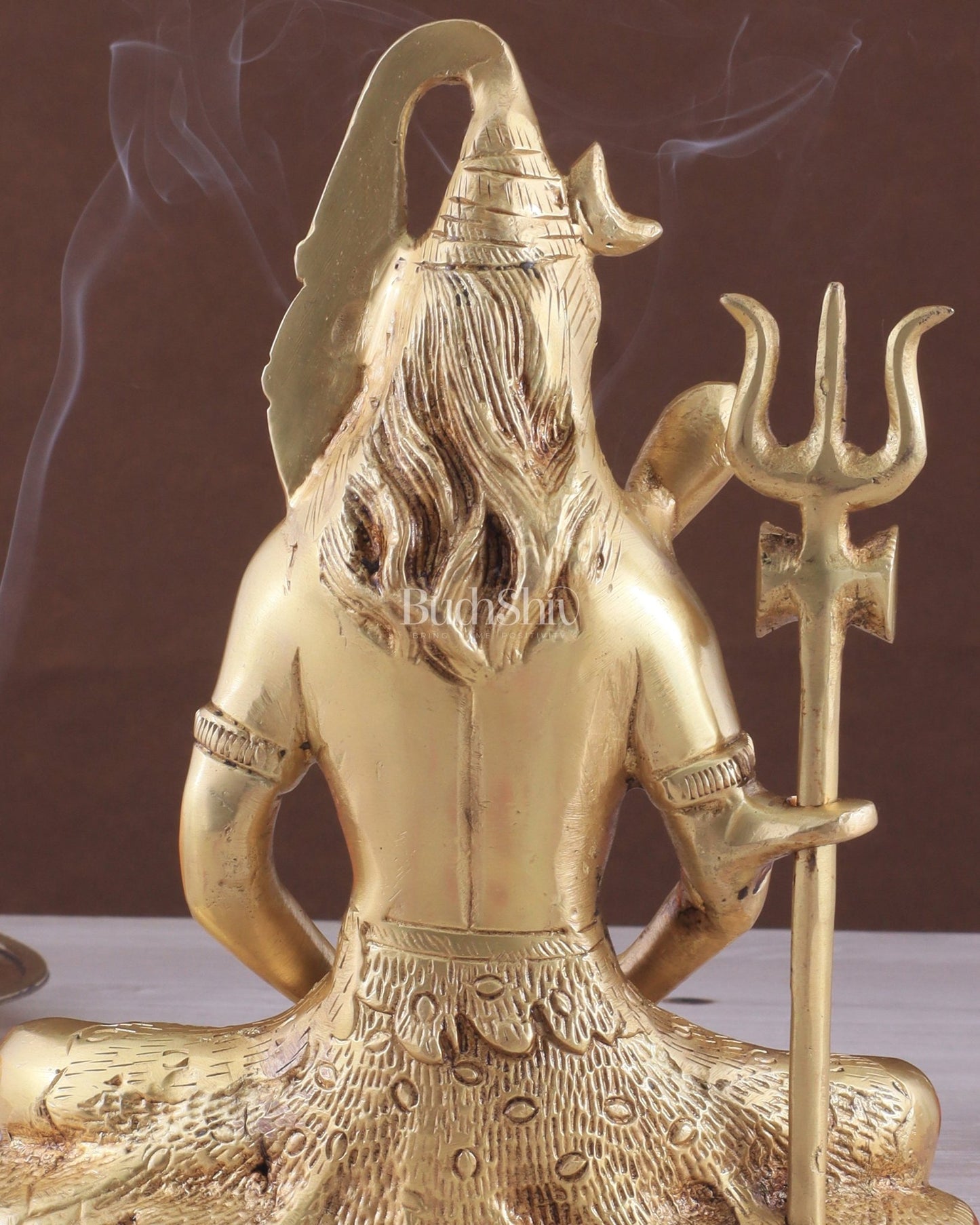 Brass Lord Shiva in Meditation Statue 8" - Budhshiv.com