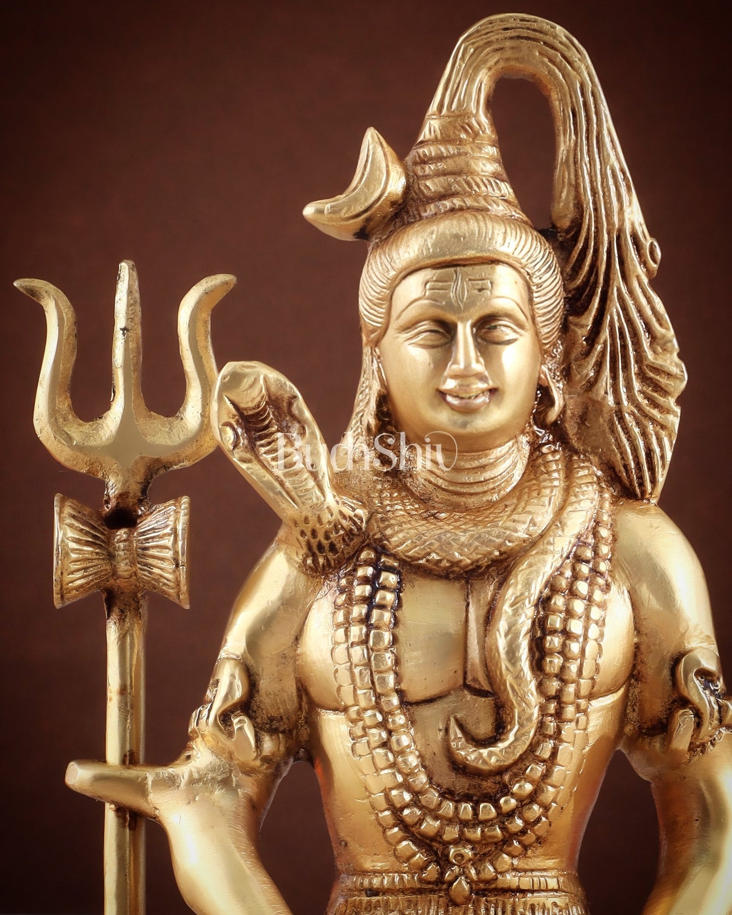 Brass Lord Shiva in Meditation Statue 8" - Budhshiv.com
