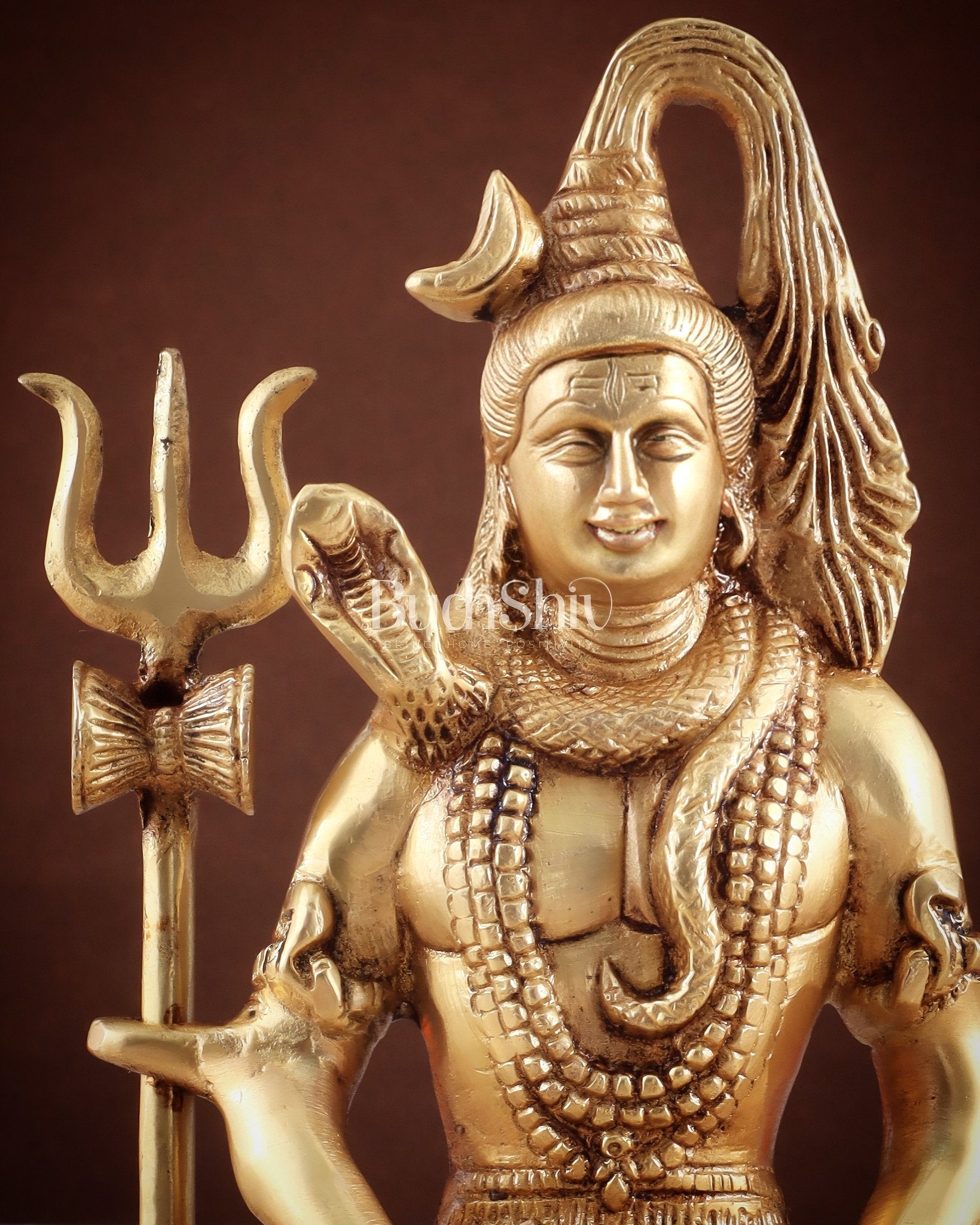 Brass Lord Shiva in Meditation Statue 8" - Budhshiv.com