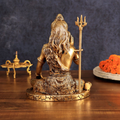 Brass Lord Shiva Statue | 10" enhanced carvings - Budhshiv.com
