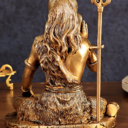 Brass Lord Shiva Statue | 10" enhanced carvings - Budhshiv.com