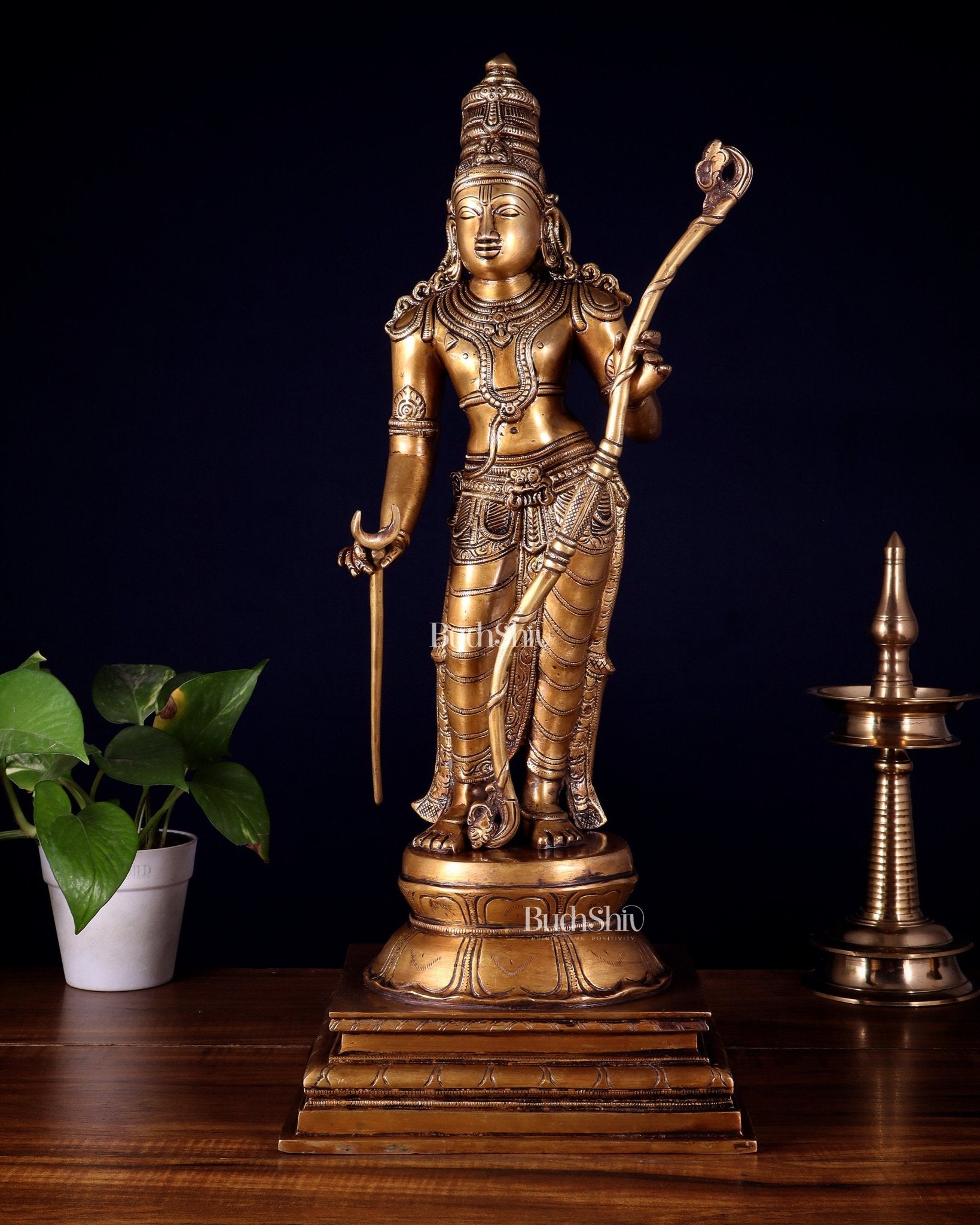 Brass Lord Shri Ram Statue – 21 Inches Tall - Budhshiv.com