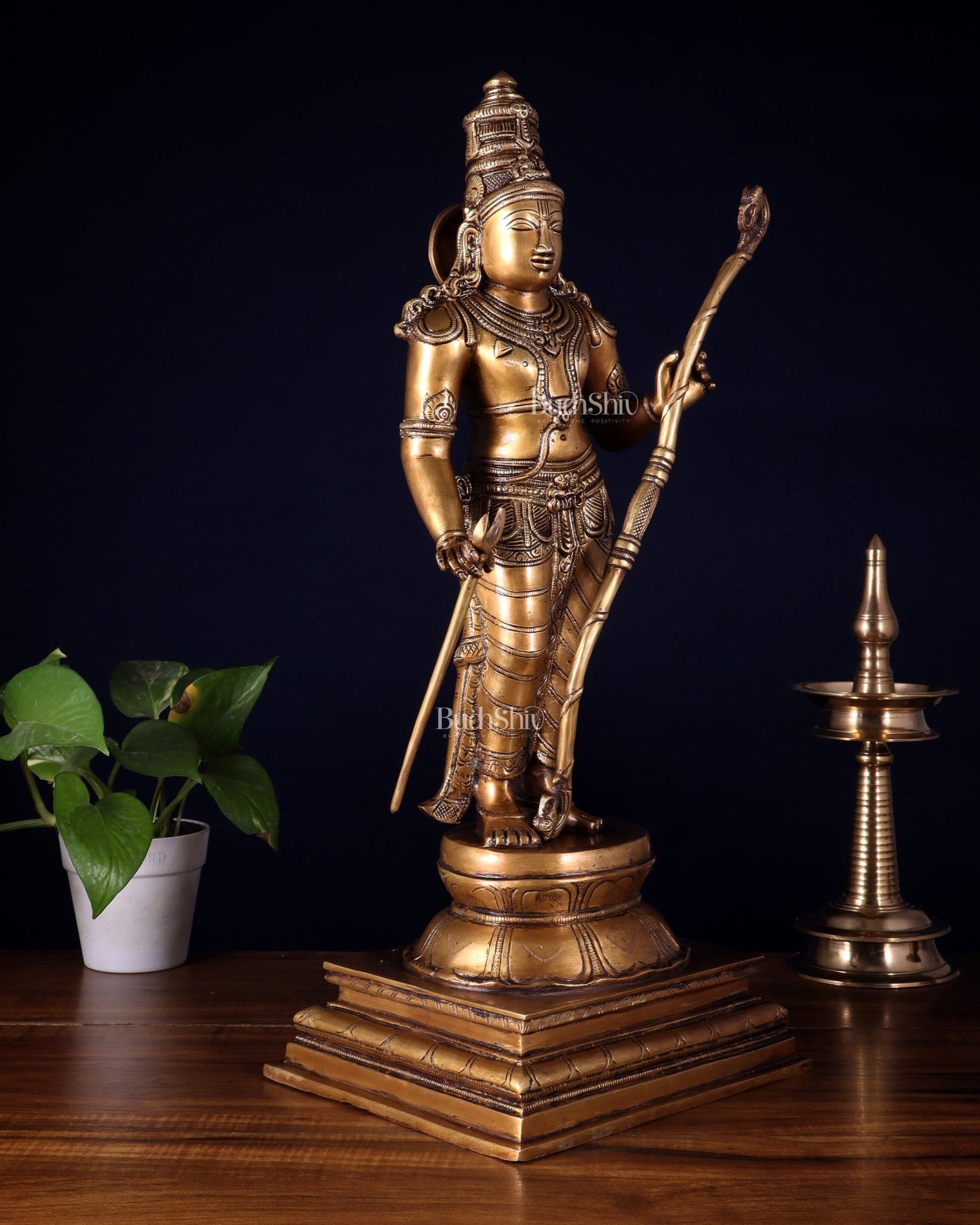 Brass Lord Shri Ram Statue – 21 Inches Tall - Budhshiv.com