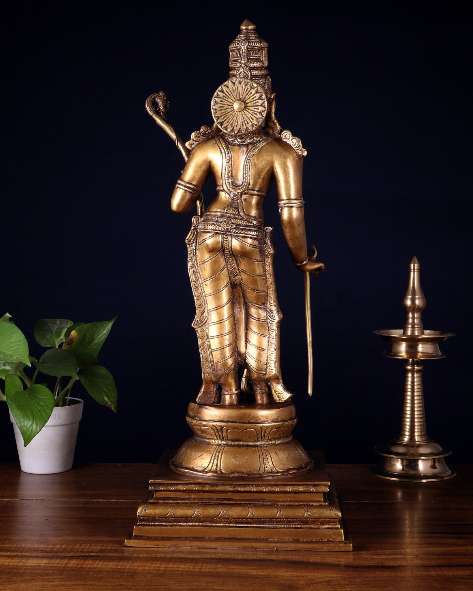 Brass Lord Shri Ram Statue – 21 Inches Tall - Budhshiv.com