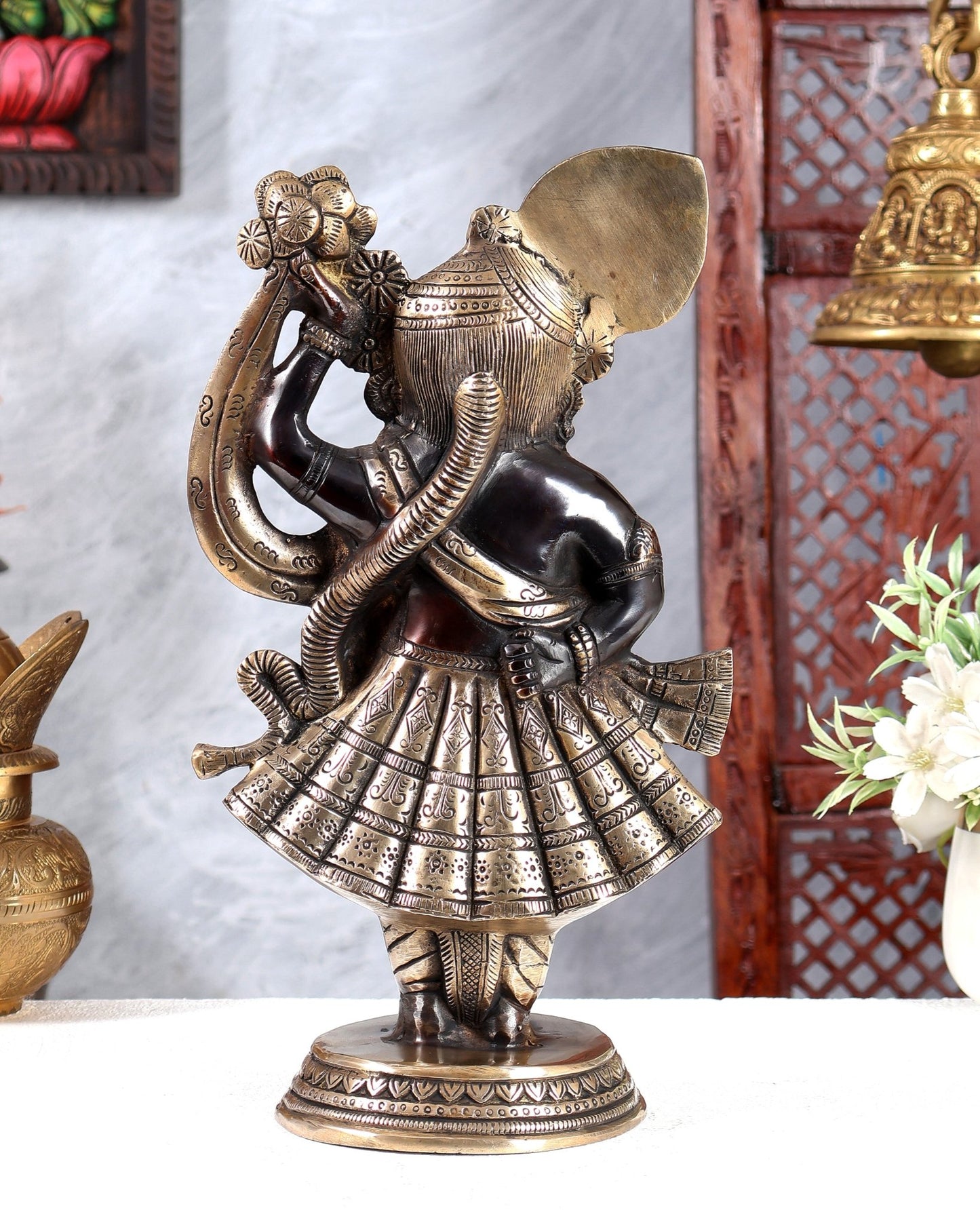 Brass Lord Shrinath Ji Statue | From Nathdwara 13 inch black edition - Budhshiv.com