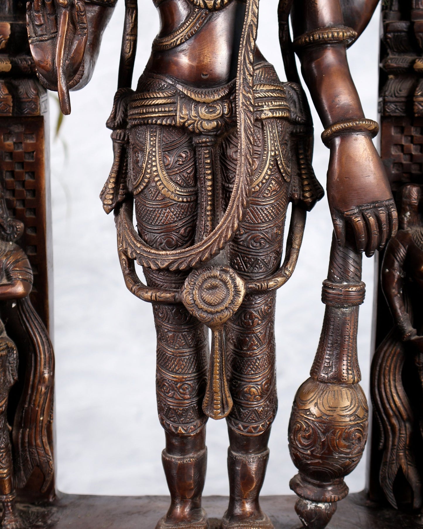 Brass Lord Vishnu Superfine Statue 29" with dashavatar Prabhavali - Budhshiv.com