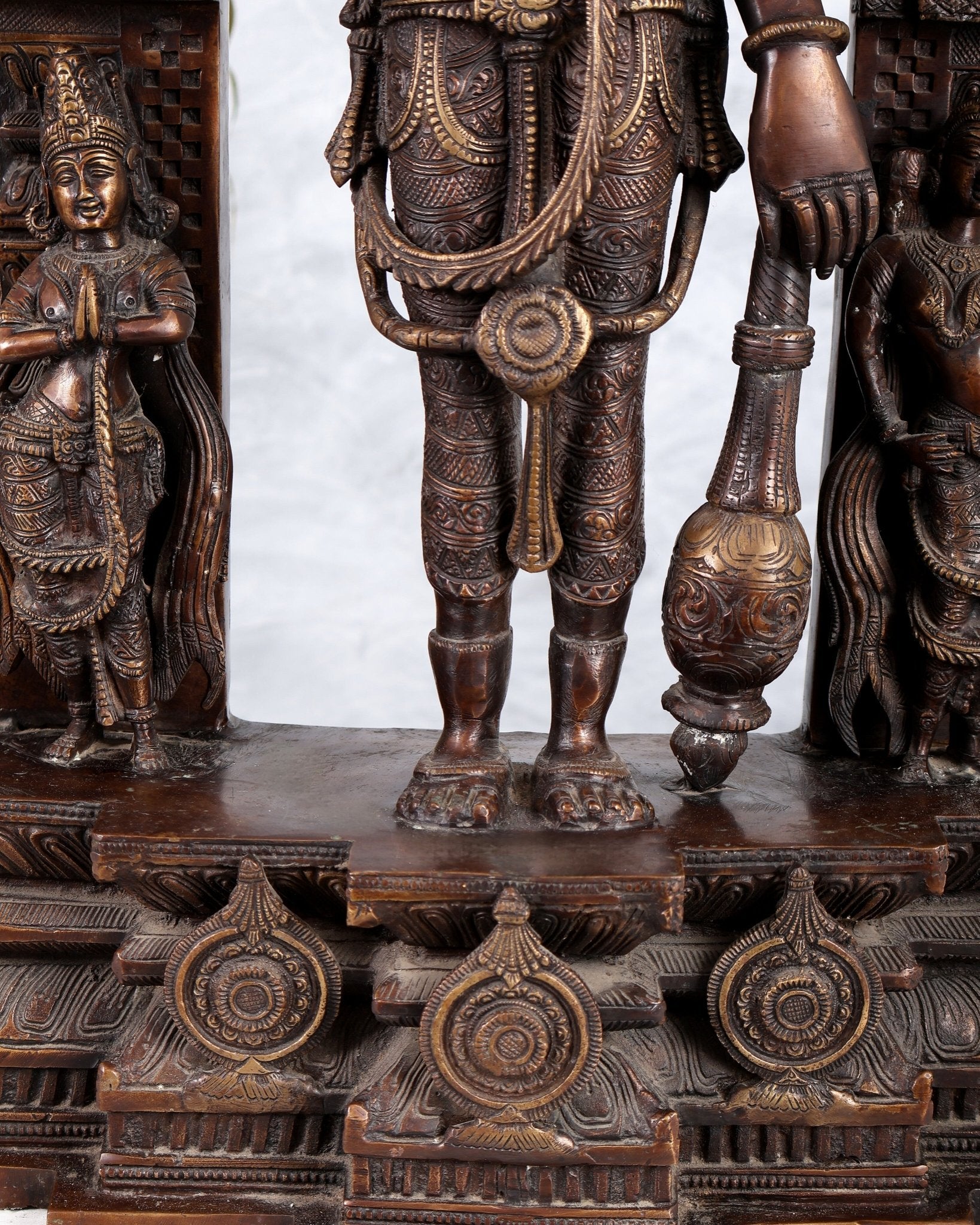 Brass Lord Vishnu Superfine Statue 29" with dashavatar Prabhavali - Budhshiv.com