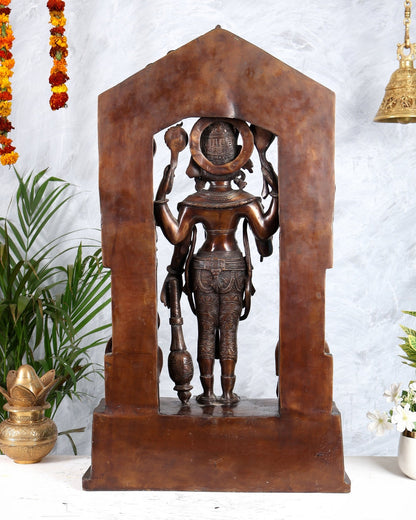 Brass Lord Vishnu Superfine Statue 29" with dashavatar Prabhavali - Budhshiv.com