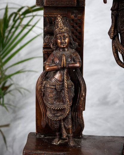 Brass Lord Vishnu Superfine Statue 29" with dashavatar Prabhavali - Budhshiv.com