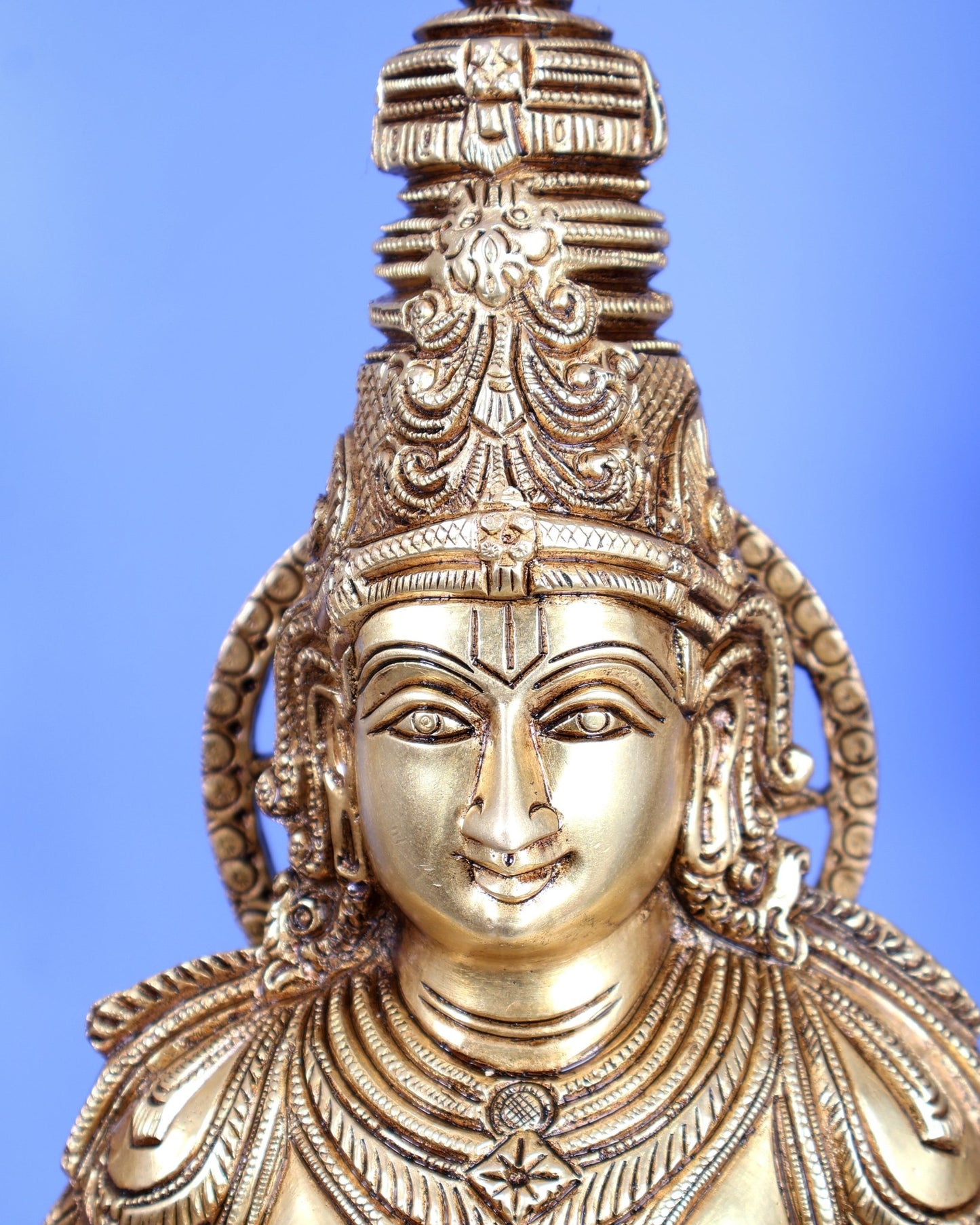 Brass Lord Vishnu with Gada Statue – Grand Handcrafted Divine Sculpture (30 Inches) - Budhshiv.com