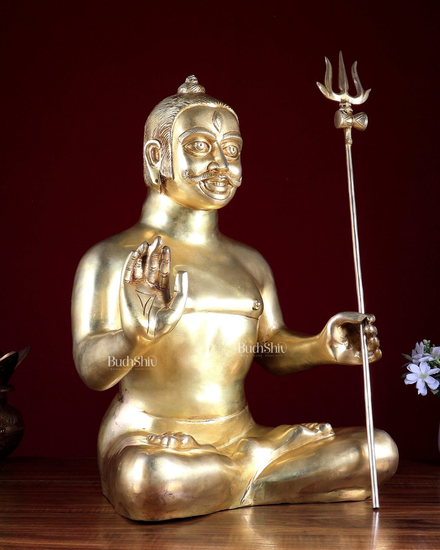 Brass Mahakal Shiva Statue 21 inch - Budhshiv.com
