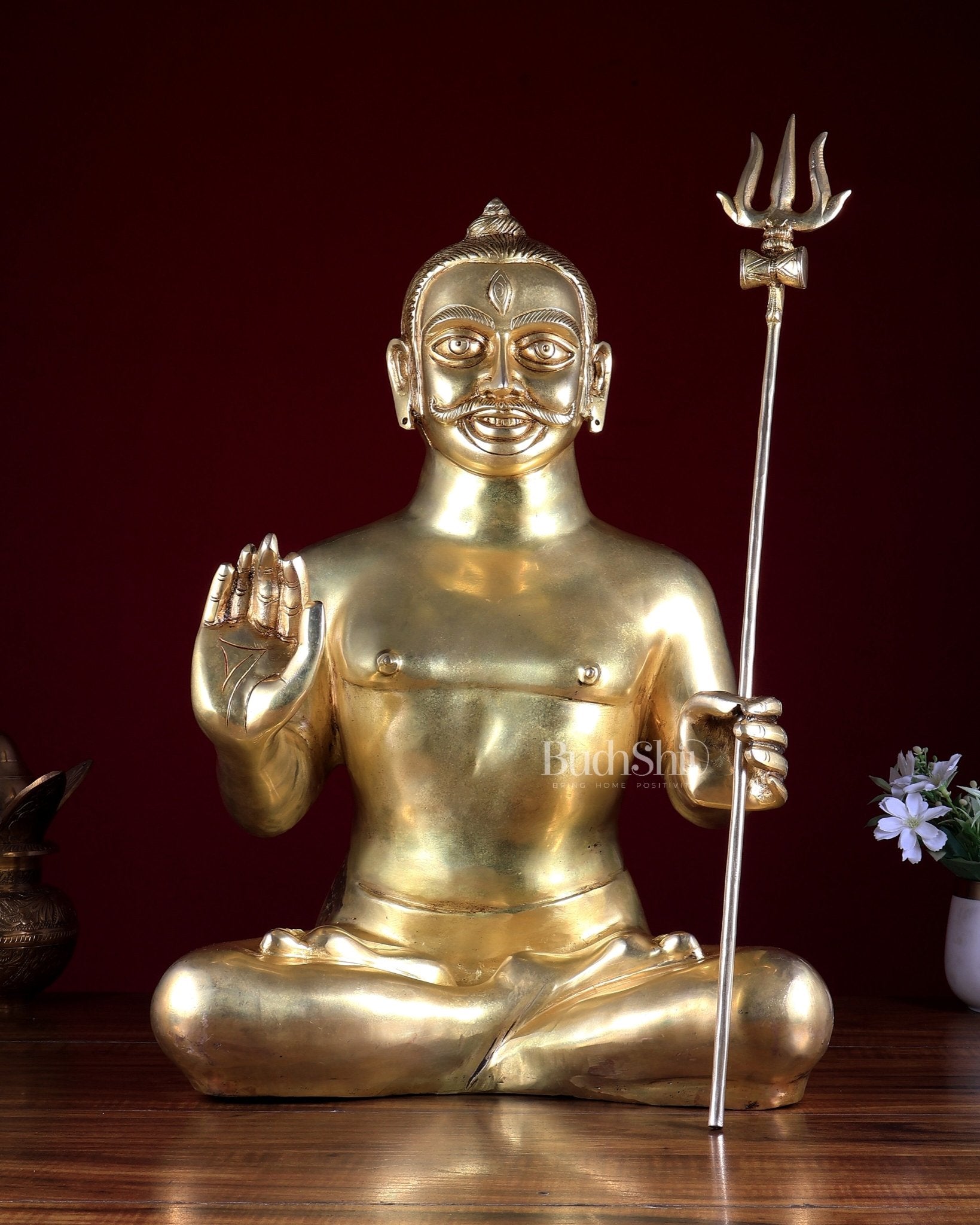 Brass Mahakal Shiva Statue 21 inch - Budhshiv.com