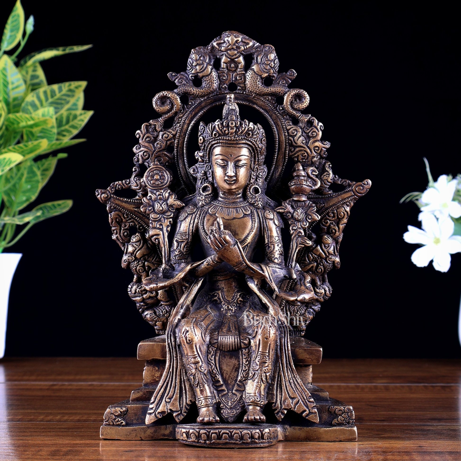 Brass Maitreya Buddha – The Future Buddha 9.5 inch - Budhshiv.com