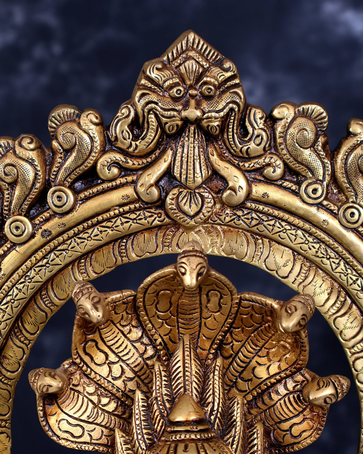 Brass Mariamman Goddess Idol with Prabhavali 17.5 inch - Budhshiv.com