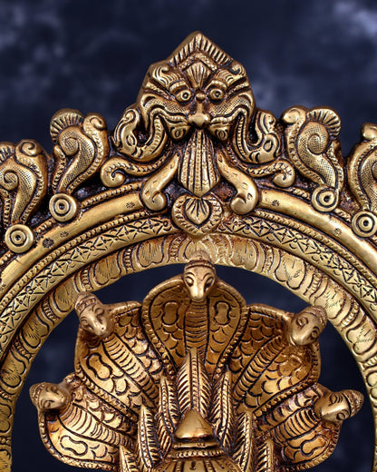 Brass Mariamman Goddess Idol with Prabhavali 17.5 inch - Budhshiv.com