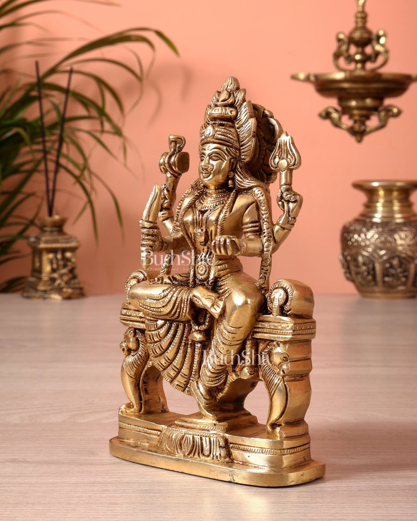 Brass Mariamman Idol Murti | Superfine 7 Inch Statue - Budhshiv.com