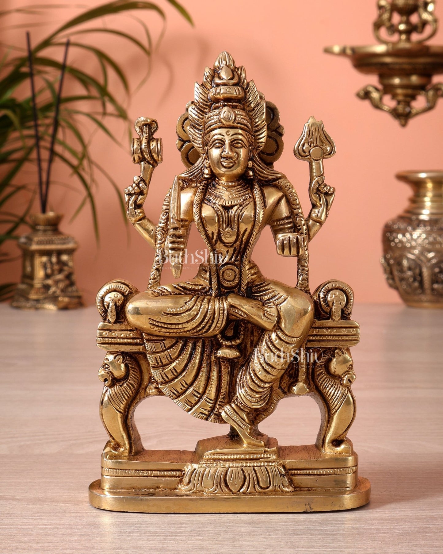 Brass Mariamman Idol Murti | Superfine 7 Inch Statue - Budhshiv.com