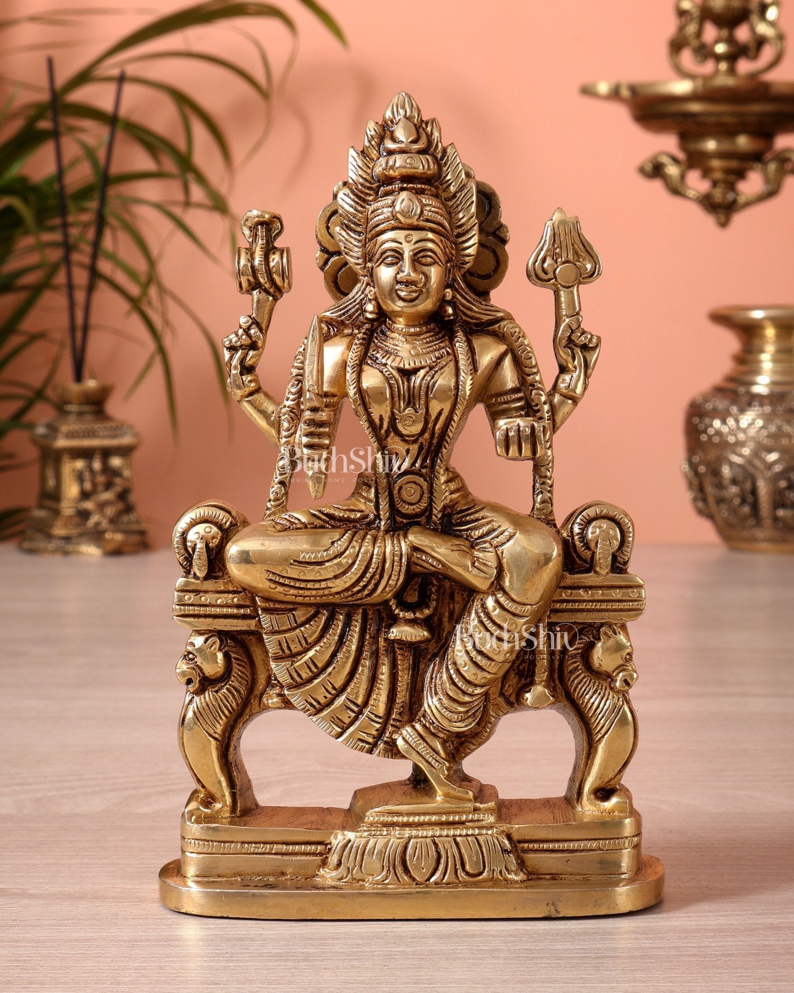 Brass Mariamman Idol Murti | Superfine 7 Inch Statue - Budhshiv.com