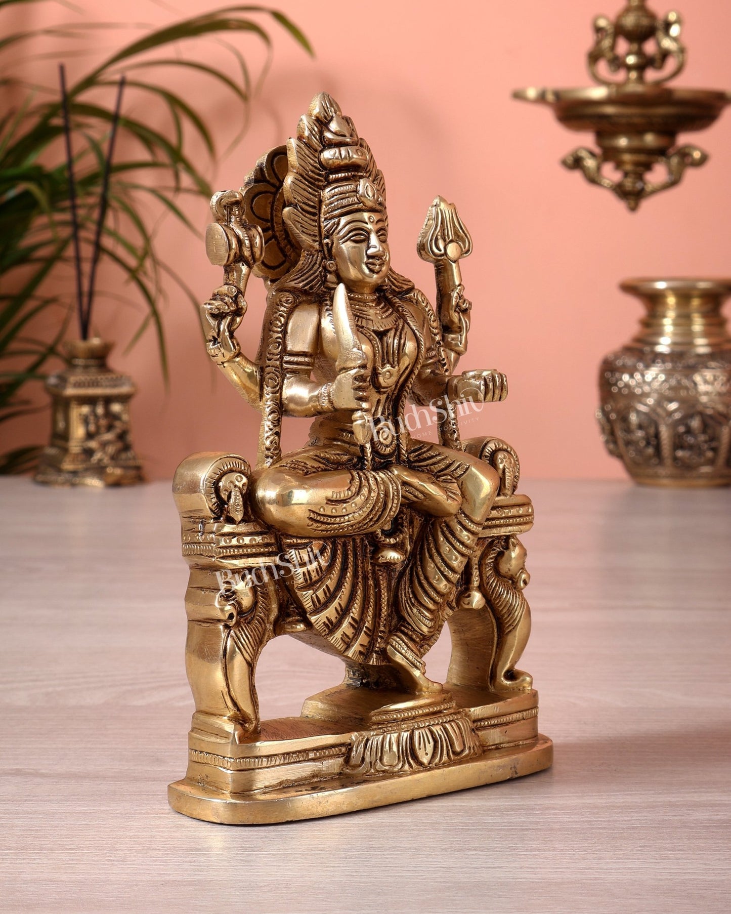 Brass Mariamman Idol Murti | Superfine 7 Inch Statue - Budhshiv.com