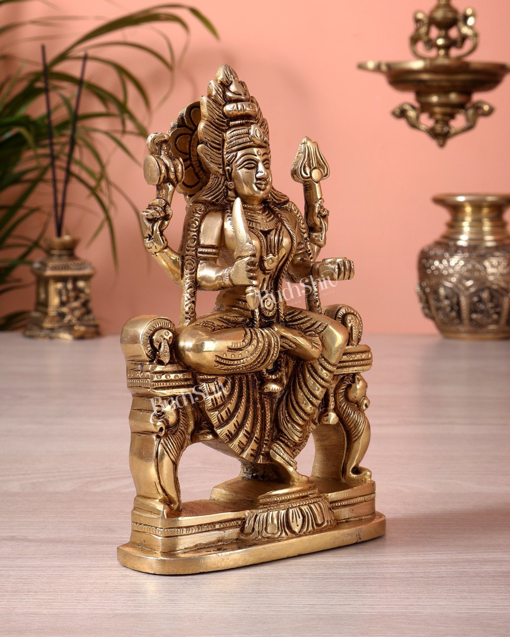 Brass Mariamman Idol Murti | Superfine 7 Inch Statue - Budhshiv.com