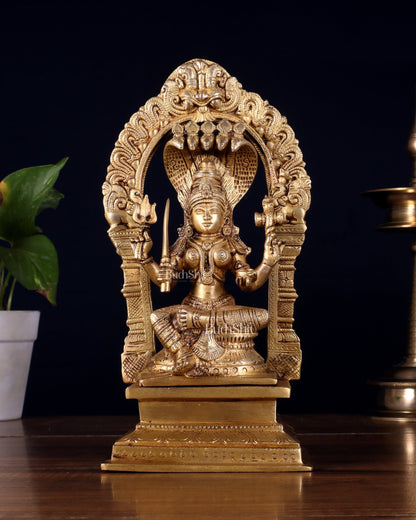 Brass Mariamman Karumariamma Idol | Height: 9.5 inch - Budhshiv.com
