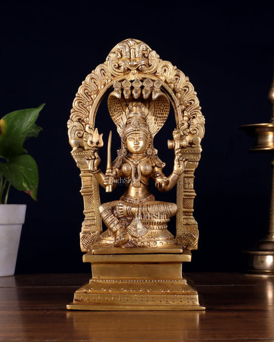 Brass Mariamman Karumariamma Idol | Height: 9.5 inch - Budhshiv.com