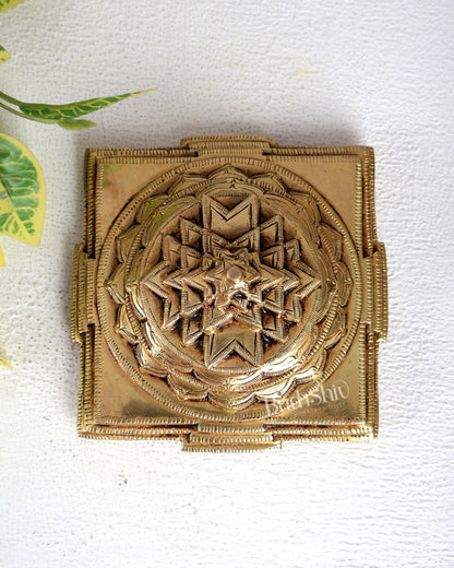 Brass Meru Shri Yantra – Superfine Quality Sacred Vastu & Prosperity Yantra - Budhshiv.com