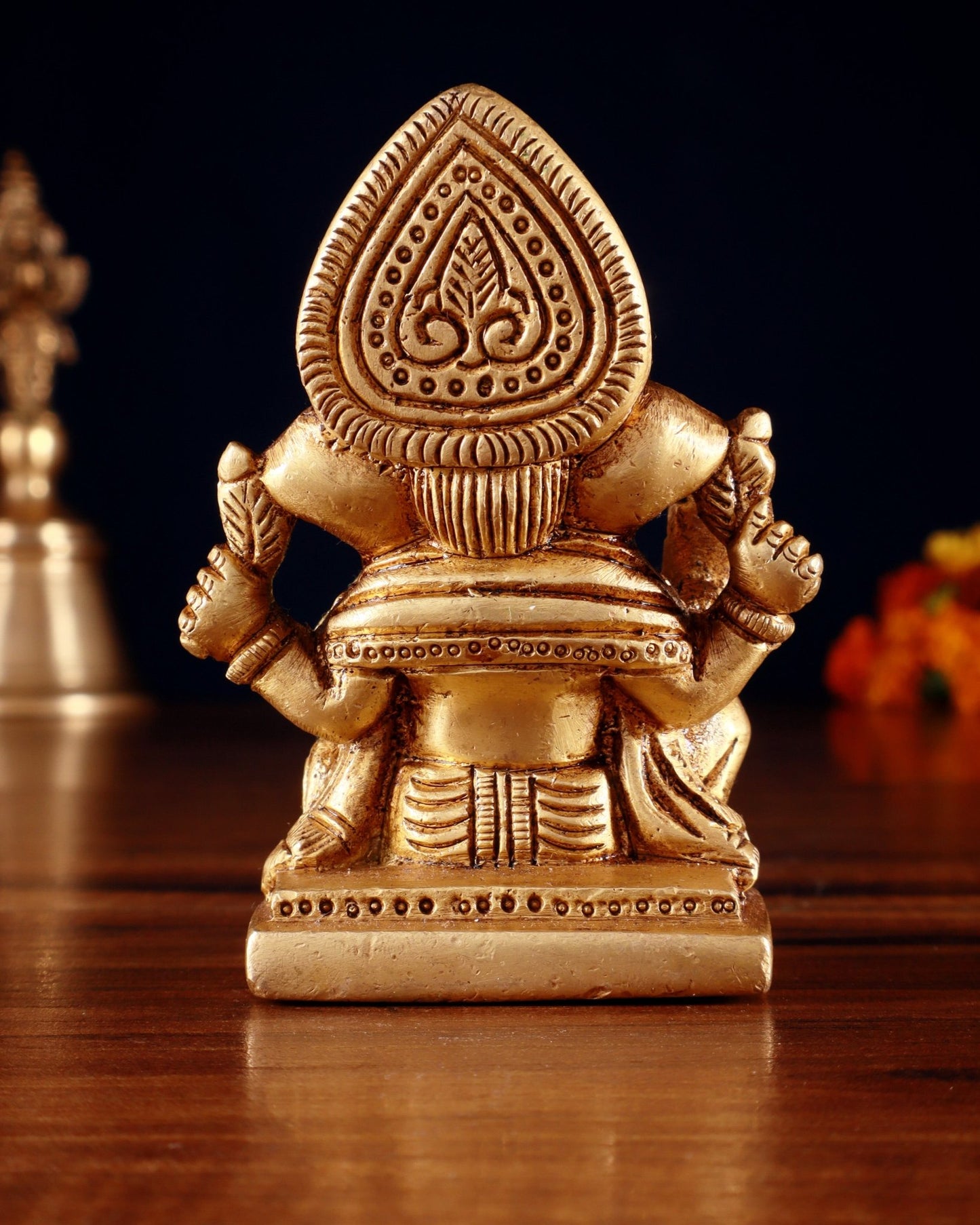 Brass Miniature Ganesha Idol 3.5" - Budhshiv.com