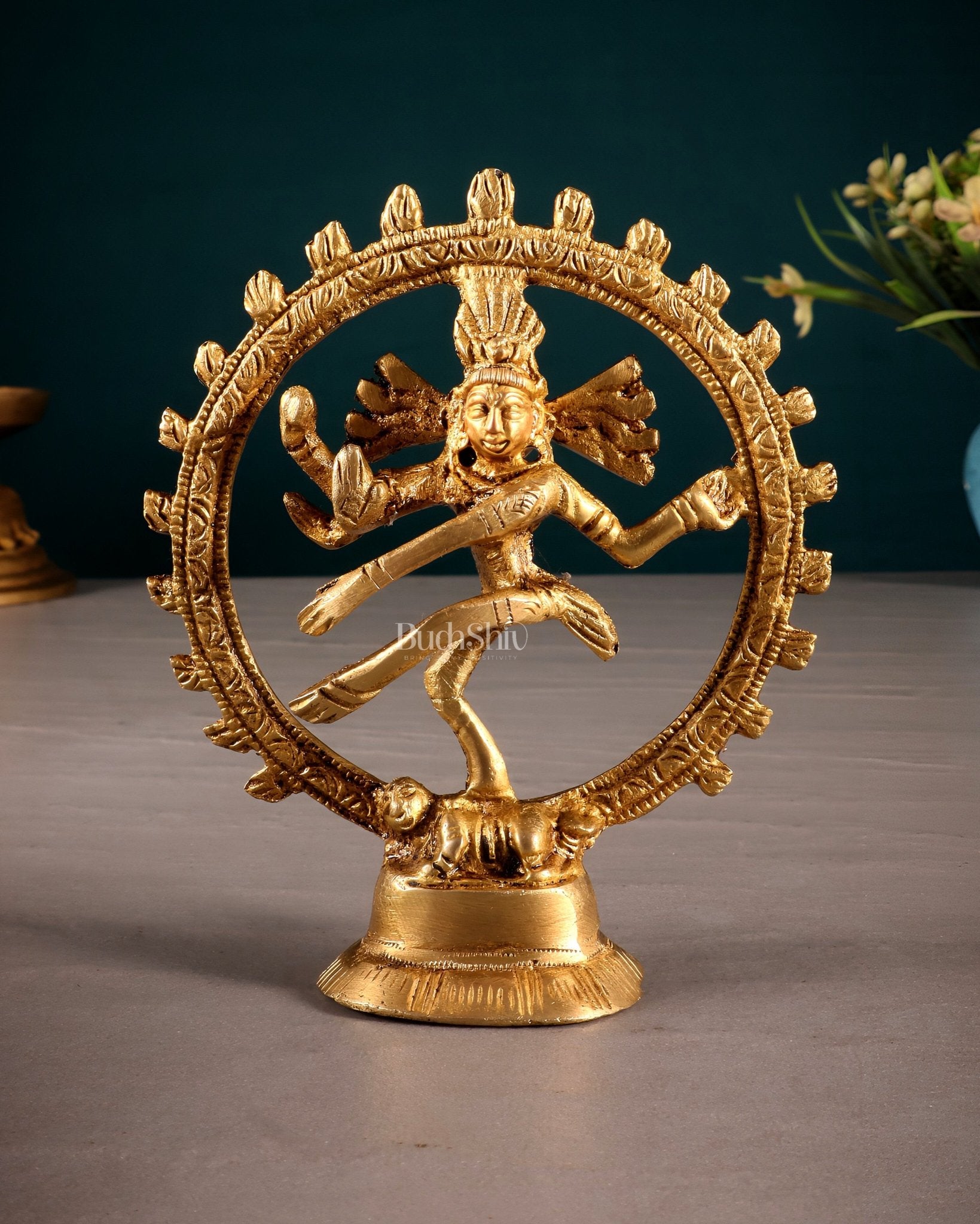 Brass Miniature Nataraja Statue – 4 Inch - Budhshiv.com