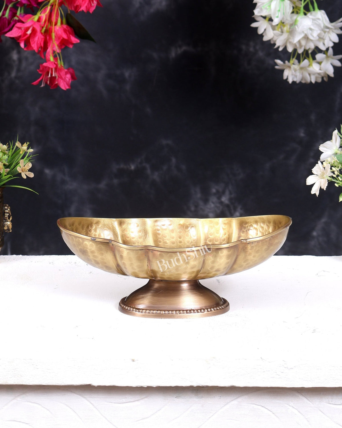 Brass Multipurpose Fruit/Flower Bowl for Home Decor 10 inch wide - Budhshiv.com