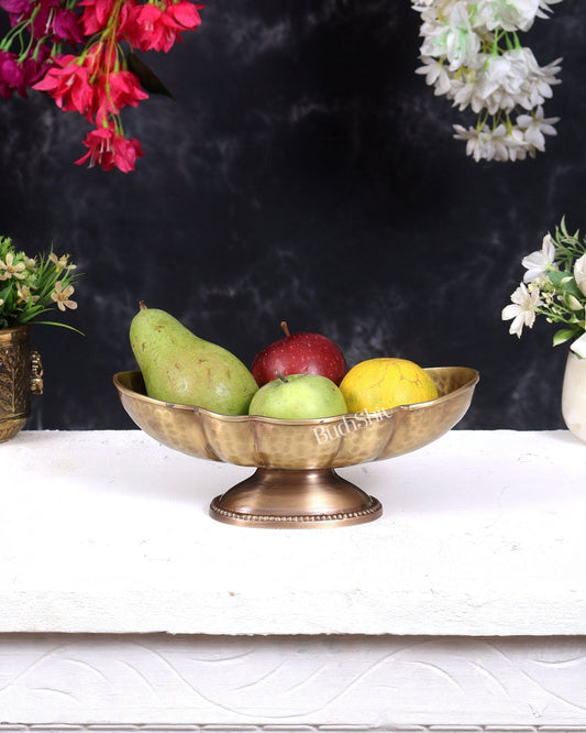 Brass Multipurpose Fruit/Flower Bowl for Home Decor 10 inch wide - Budhshiv.com
