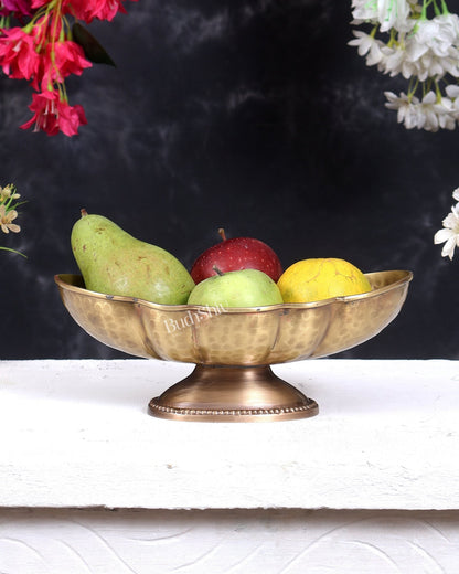 Brass Multipurpose Fruit/Flower Bowl for Home Decor 10 inch wide - Budhshiv.com