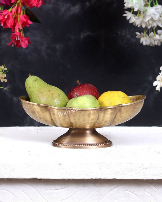 Brass Multipurpose Fruit/Flower Bowl for Home Decor 10 inch wide - Budhshiv.com