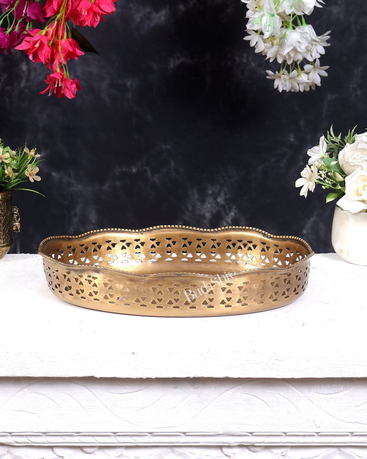 Brass Multipurpose Tray 12 inch wide - Budhshiv.com