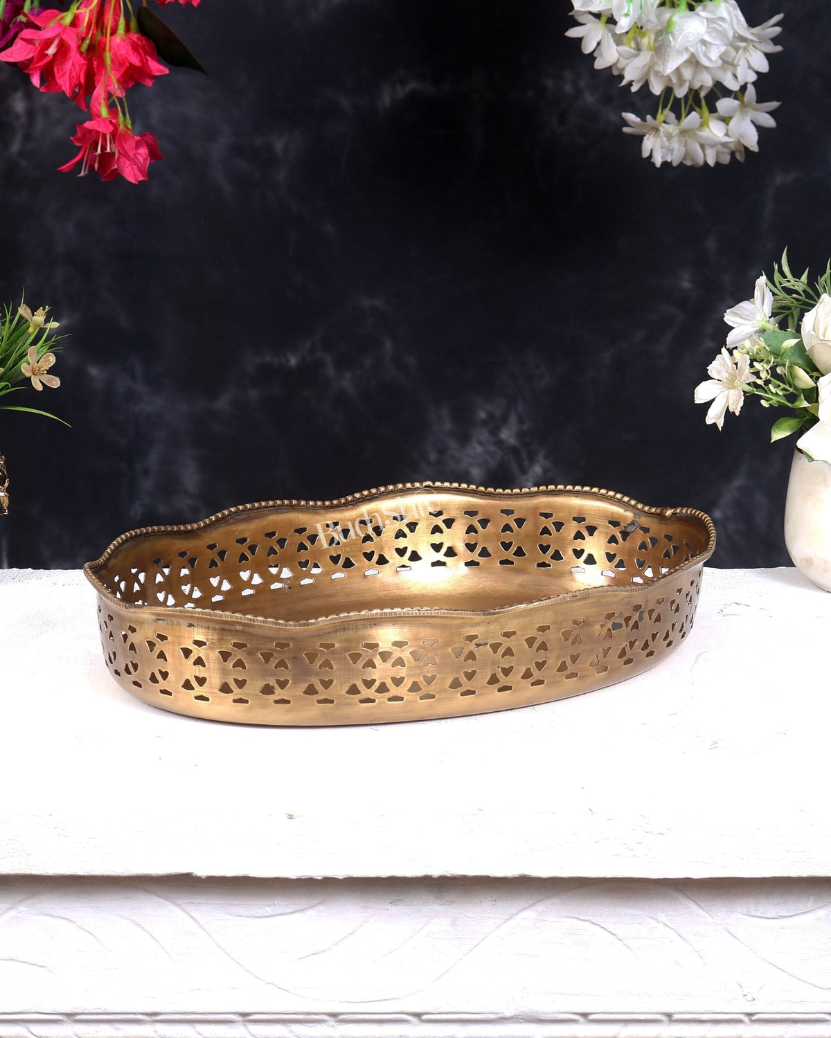 Brass Multipurpose Tray 12 inch wide - Budhshiv.com