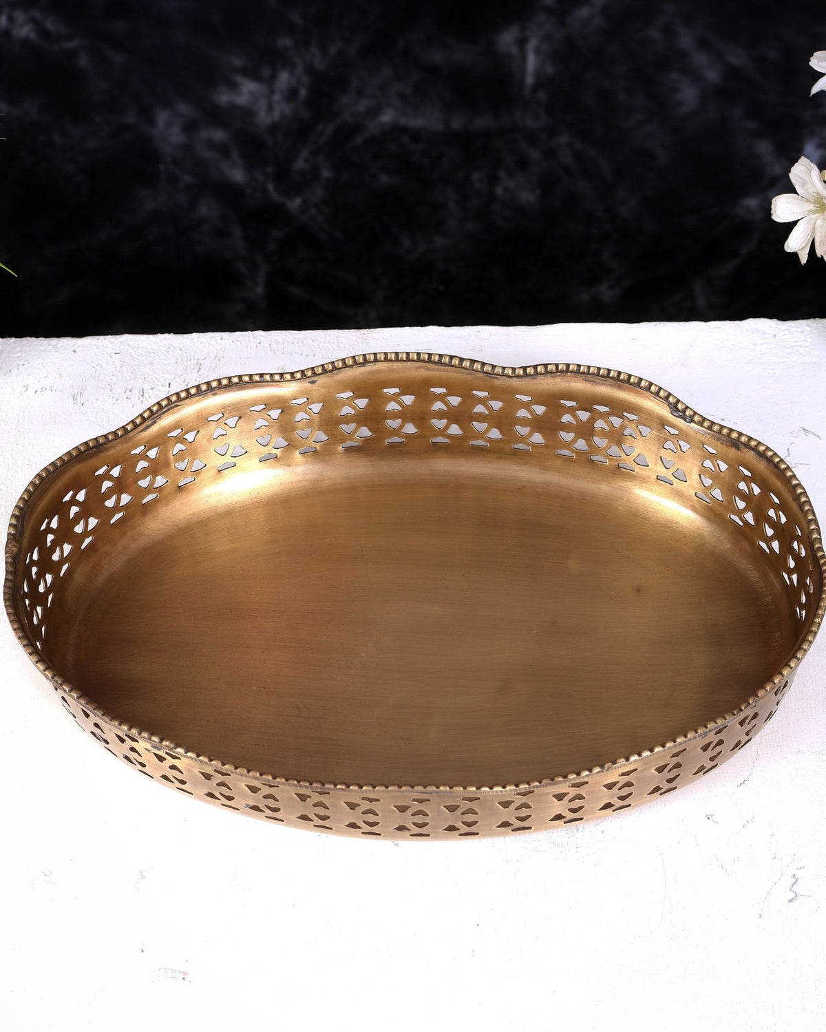 Brass Multipurpose Tray 12 inch wide - Budhshiv.com