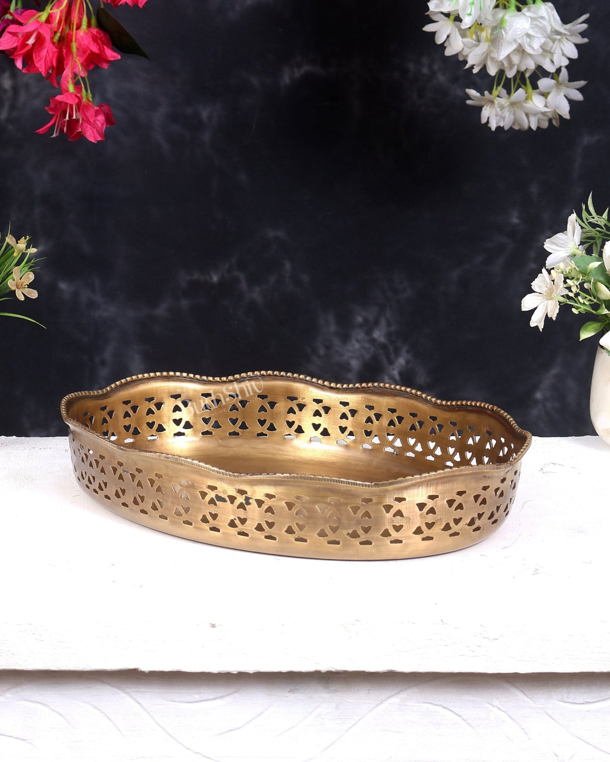Brass Multipurpose Tray 12 inch wide - Budhshiv.com