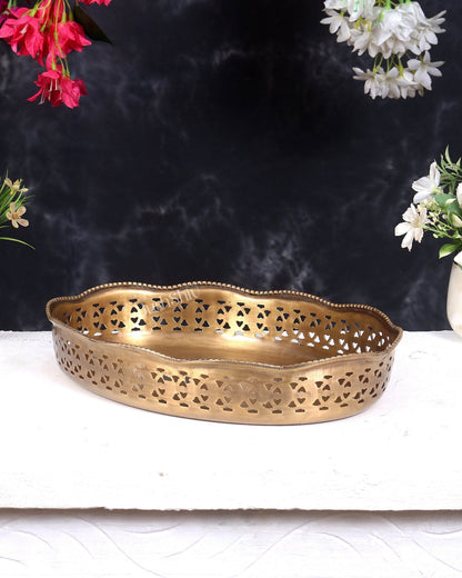Brass Multipurpose Tray 12 inch wide - Budhshiv.com