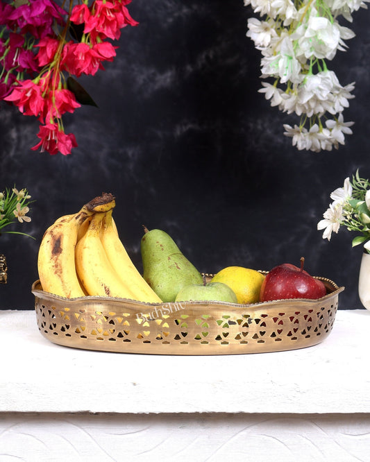 Brass Multipurpose Tray 12 inch wide - Budhshiv.com